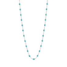 Gigi Clozeau - Collier turquoise vert Classique Gigi, or blanc, 42 cm