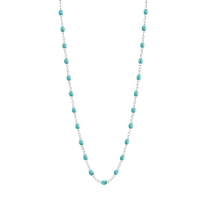Gigi Clozeau - Collier turquoise vert Classique Gigi, or blanc, 42 cm