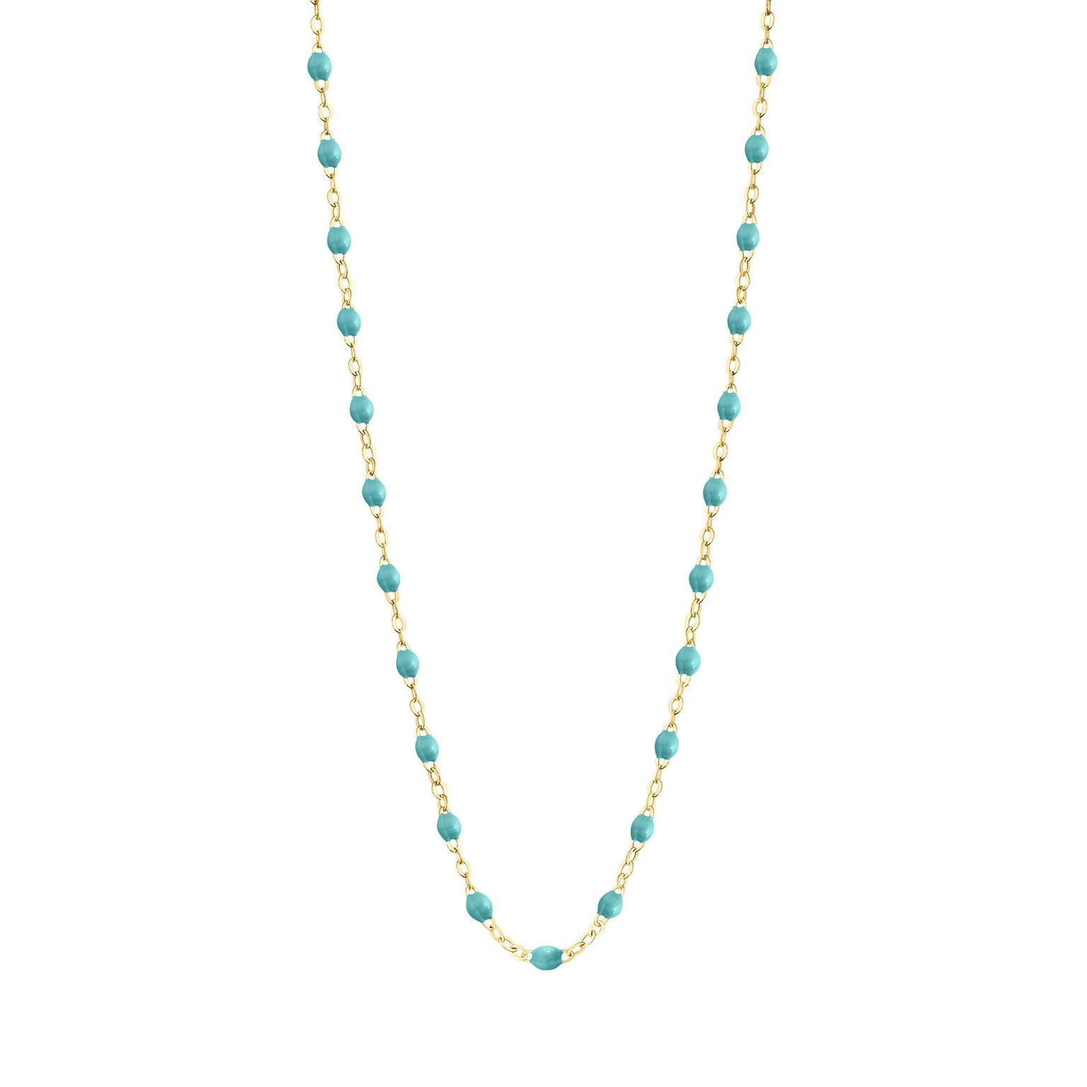 Gigi Clozeau - Collier turquoise vert Classique Gigi, or jaune, 50 cm