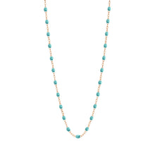 Gigi Clozeau - Collier turquoise vert Classique Gigi, or rose, 42 cm