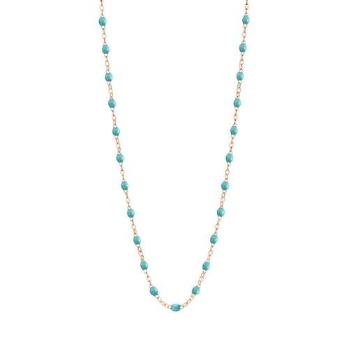 Gigi Clozeau - Collier turquoise vert Classique Gigi, or rose, 50 cm
