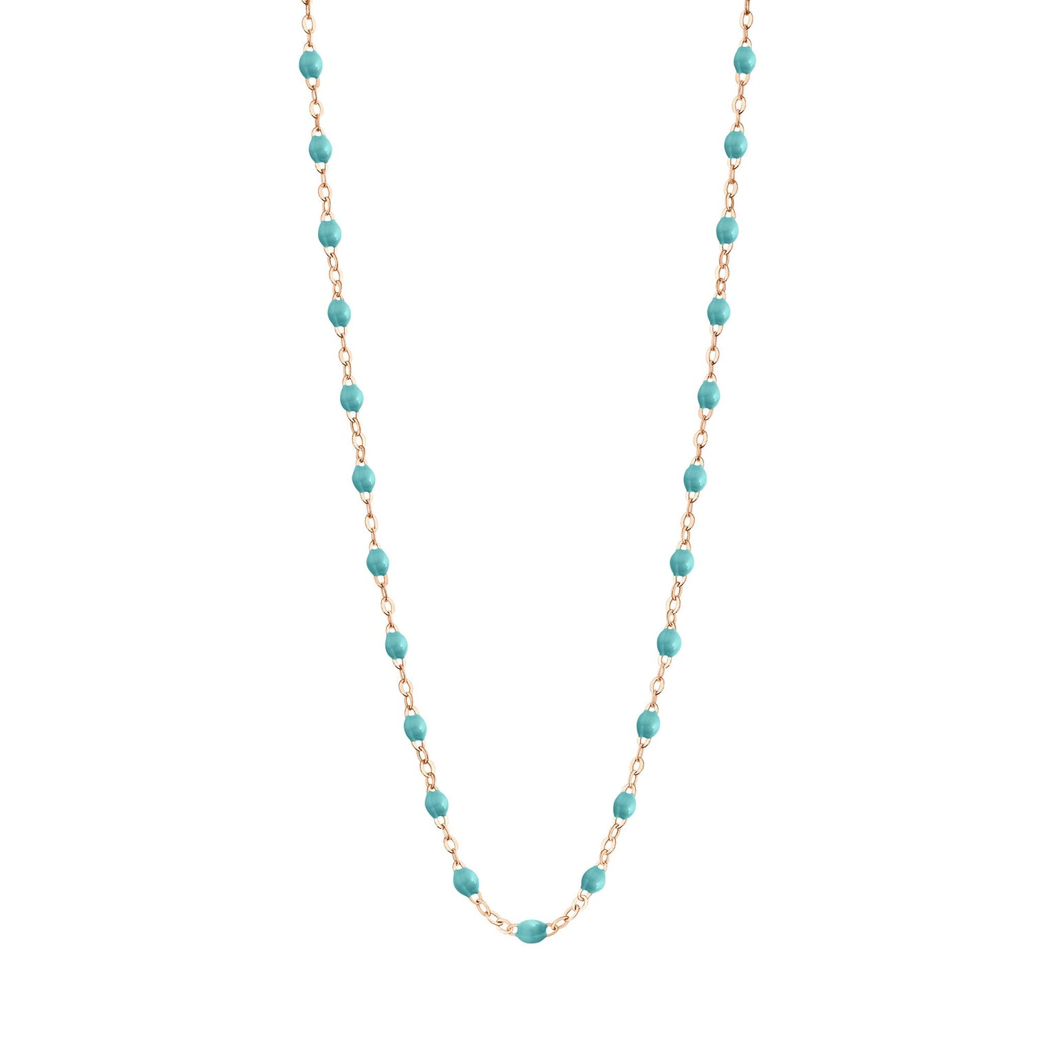 Gigi Clozeau - Collier turquoise vert Classique Gigi, or rose, 50 cm