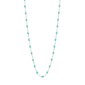 Gigi Clozeau - Collier vert d'eau Classique Gigi, or blanc, 42 cm