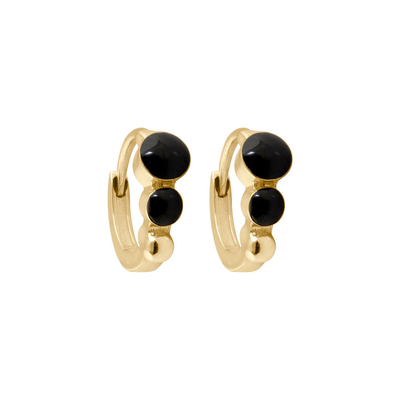 Gigi Clozeau - Créoles Classique Gigi résine noire, or jaune