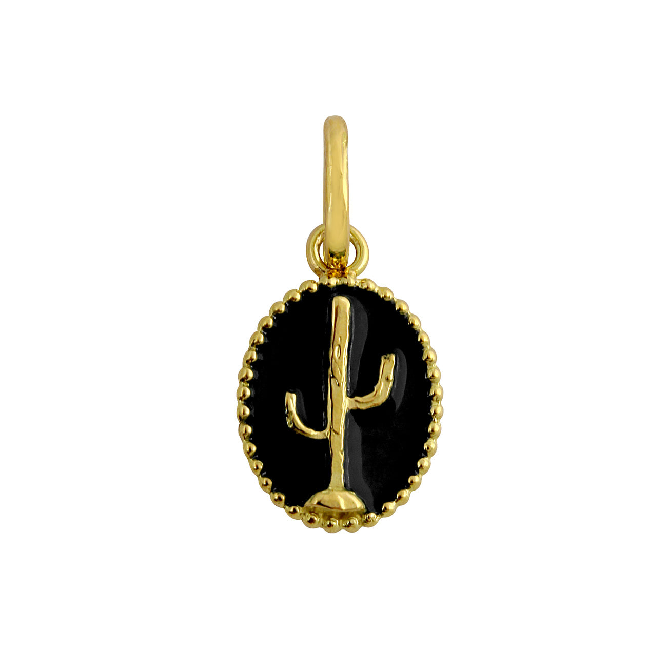 Gigi Clozeau - Pendentif Cactus résine noir, or jaune