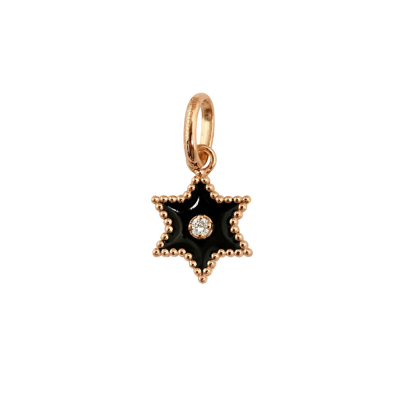 Gigi Clozeau - Pendentif Etoile Star résine noire, diamant, or rose