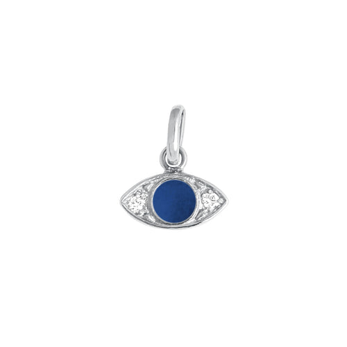 Colgante Eye prusia, diamantes, oro blanco