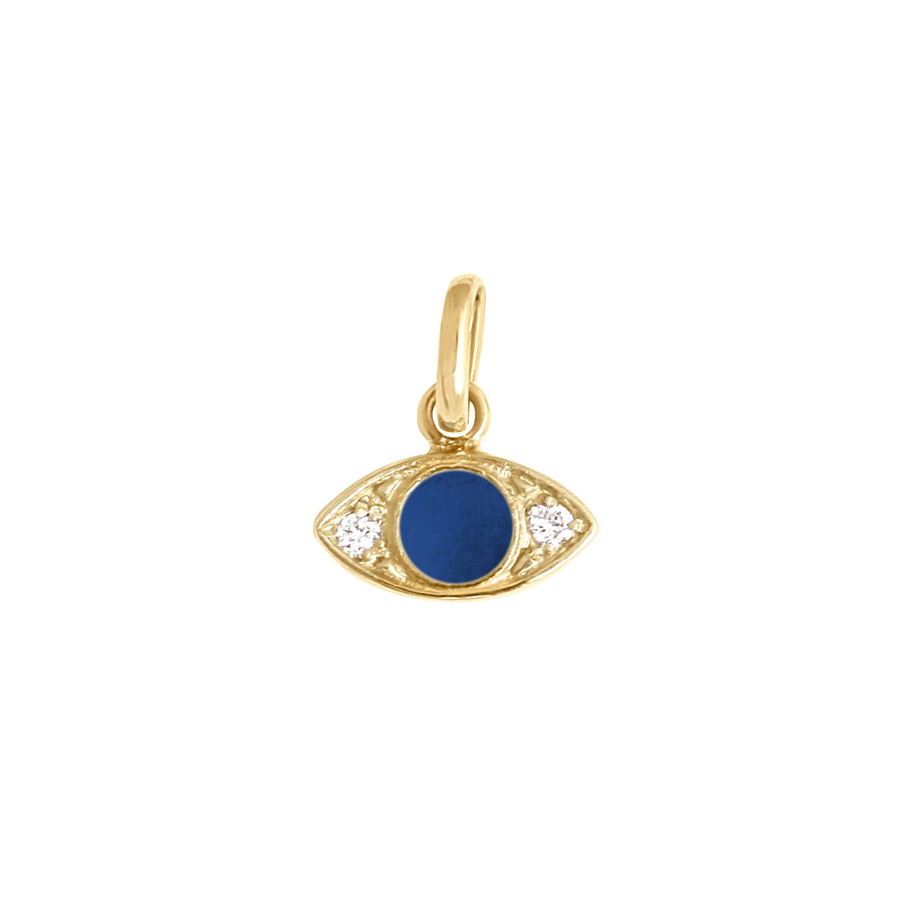 Gigi Clozeau - Pendentif Eye prusse, diamants, or jaune