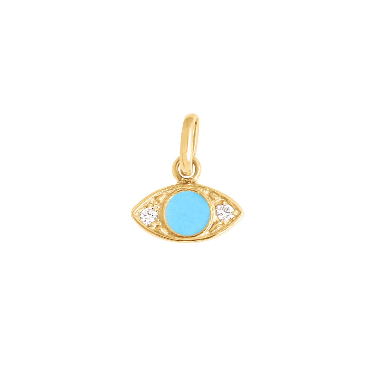 Gigi Clozeau - Pendentif Eye turquoise, diamants, or jaune