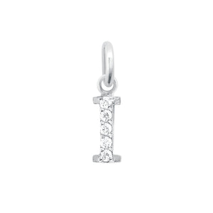 Gigi Clozeau - Pendentif Lucky Letter I, or blanc, diamants