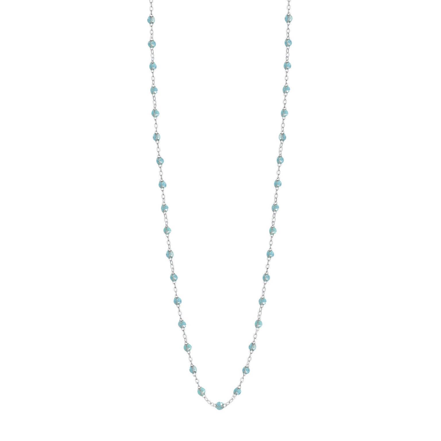 Gigi Clozeau - Sautoir aqua Classique Gigi, or blanc, 60 cm