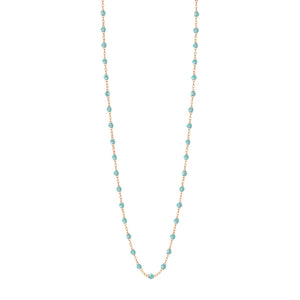 Gigi Clozeau - Sautoir aqua Classique Gigi, or rose, 86 cm