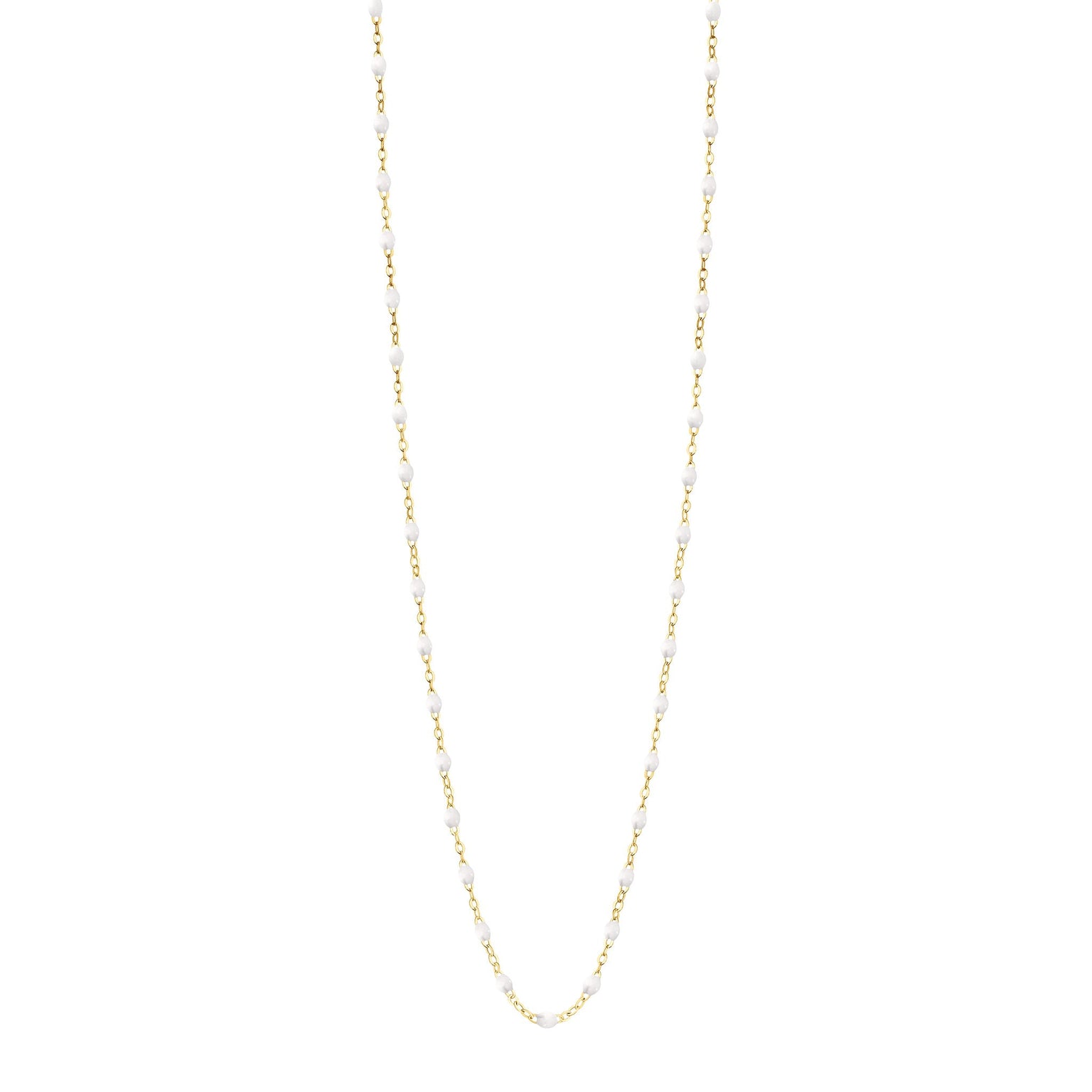 Gigi Clozeau - Sautoir blanc Classique Gigi, or jaune, 86 cm