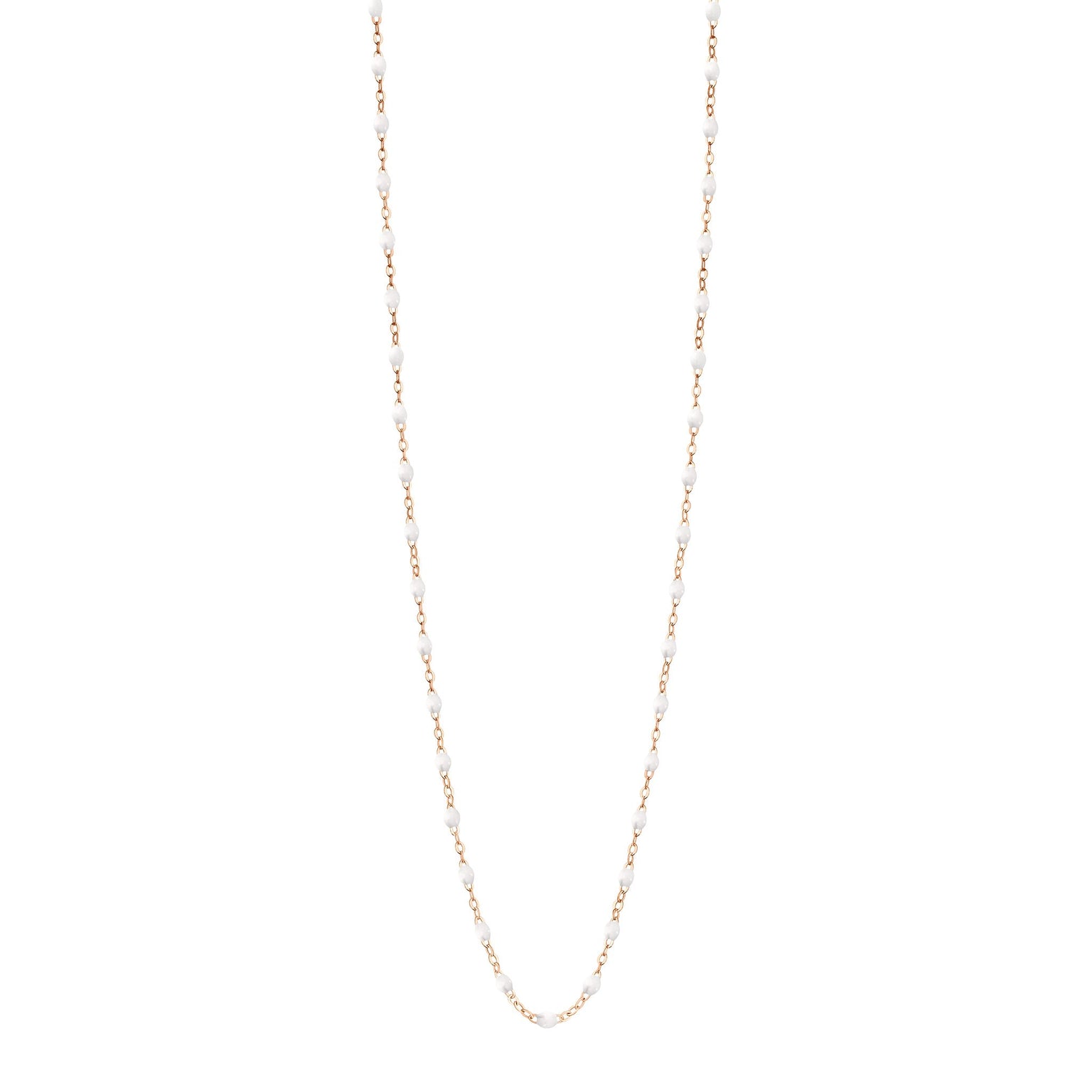 Gigi Clozeau - Sautoir blanc Classique Gigi, or rose, 60 cm