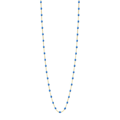 Gigi Clozeau - Sautoir bleu fluo Classique Gigi, or jaune, 60 cm