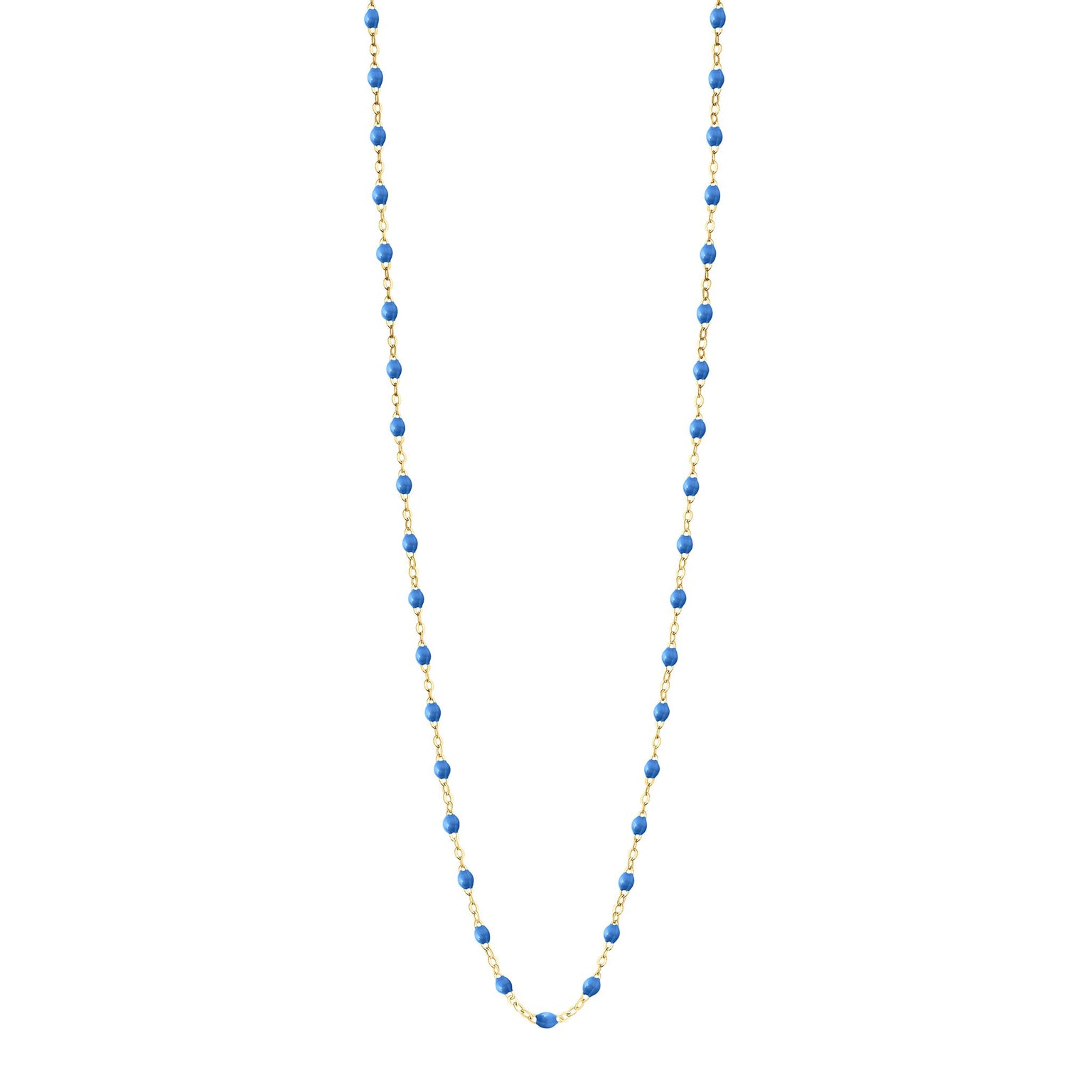 Gigi Clozeau - Sautoir bleu fluo Classique Gigi, or jaune, 60 cm