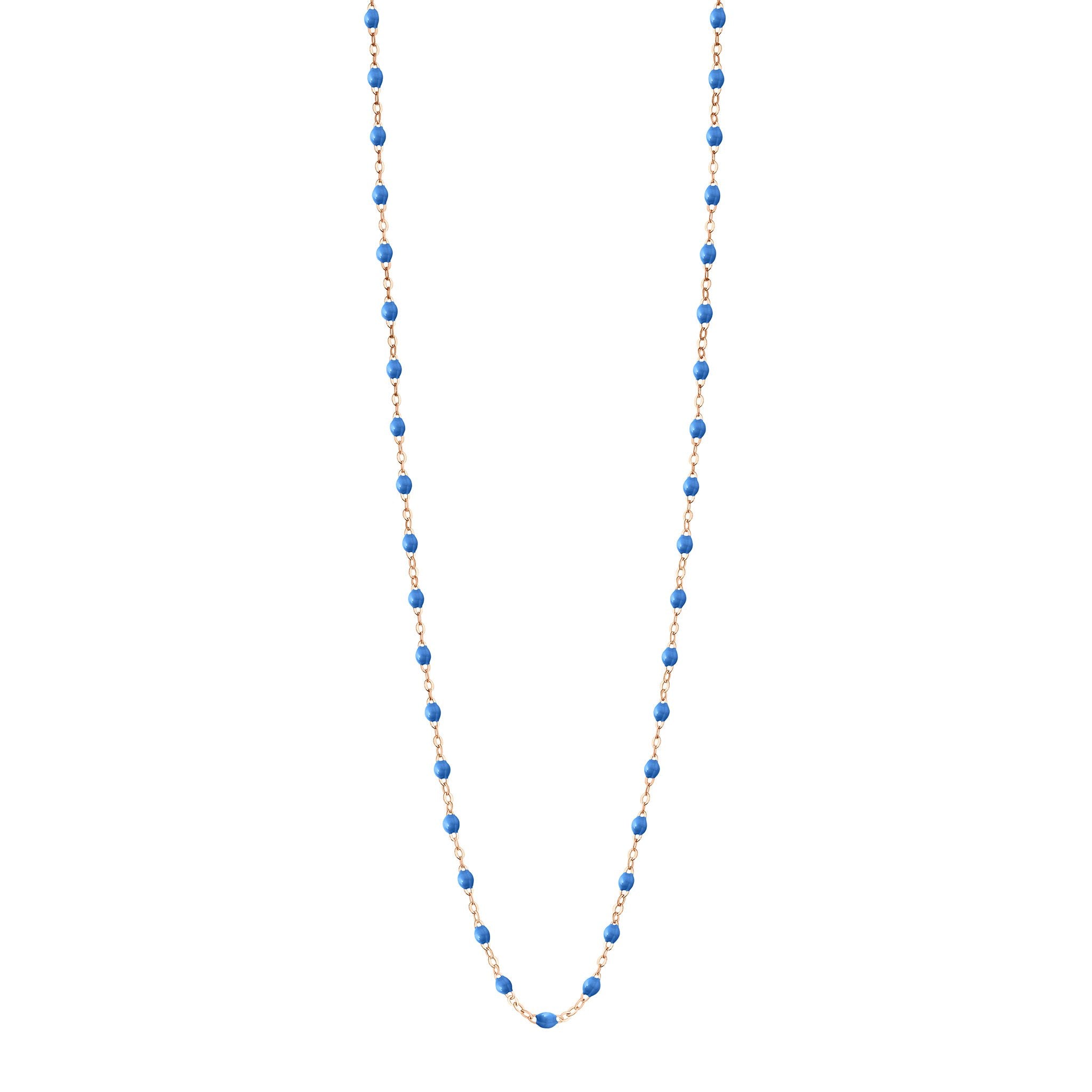 Gigi Clozeau - Sautoir bleu fluo Classique Gigi, or rose, 60 cm