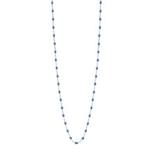 Gigi Clozeau - Sautoir bleu fluo Classique Gigi, or rose, 60 cm