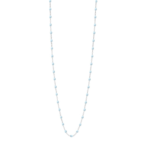 Gigi Clozeau - Sautoir bleu layette Classique Gigi, or blanc, 60 cm