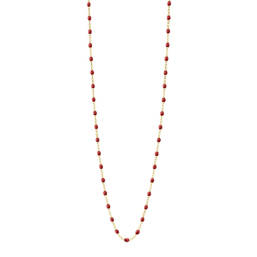 Gigi Clozeau - Sautoir bordeaux Classique Gigi, or jaune, 60 cm