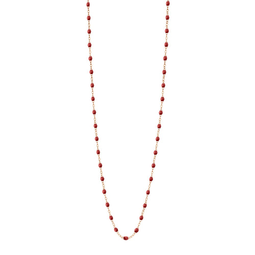 Gigi Clozeau - Sautoir bordeaux Classique Gigi, or rose, 86 cm