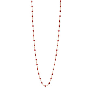 Gigi Clozeau - Sautoir bordeaux Classique Gigi, or rose, 86 cm