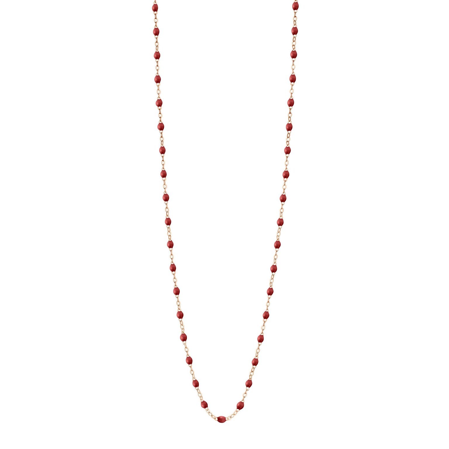 Gigi Clozeau - Sautoir bordeaux Classique Gigi, or rose, 86 cm