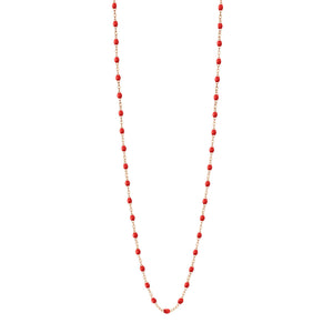 Gigi Clozeau - Sautoir coquelicot Classique Gigi, or rose, 86 cm