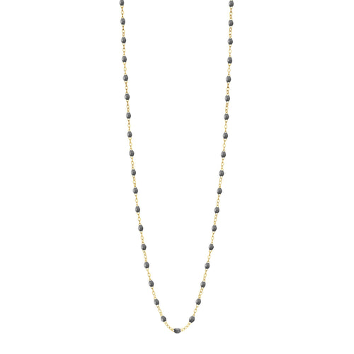 Gigi Clozeau - Sautoir gris foncé Classique Gigi, or jaune, 60 cm