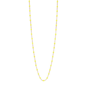 Gigi Clozeau - Sautoir jaune fluo Classique Gigi, or rose, 86 cm