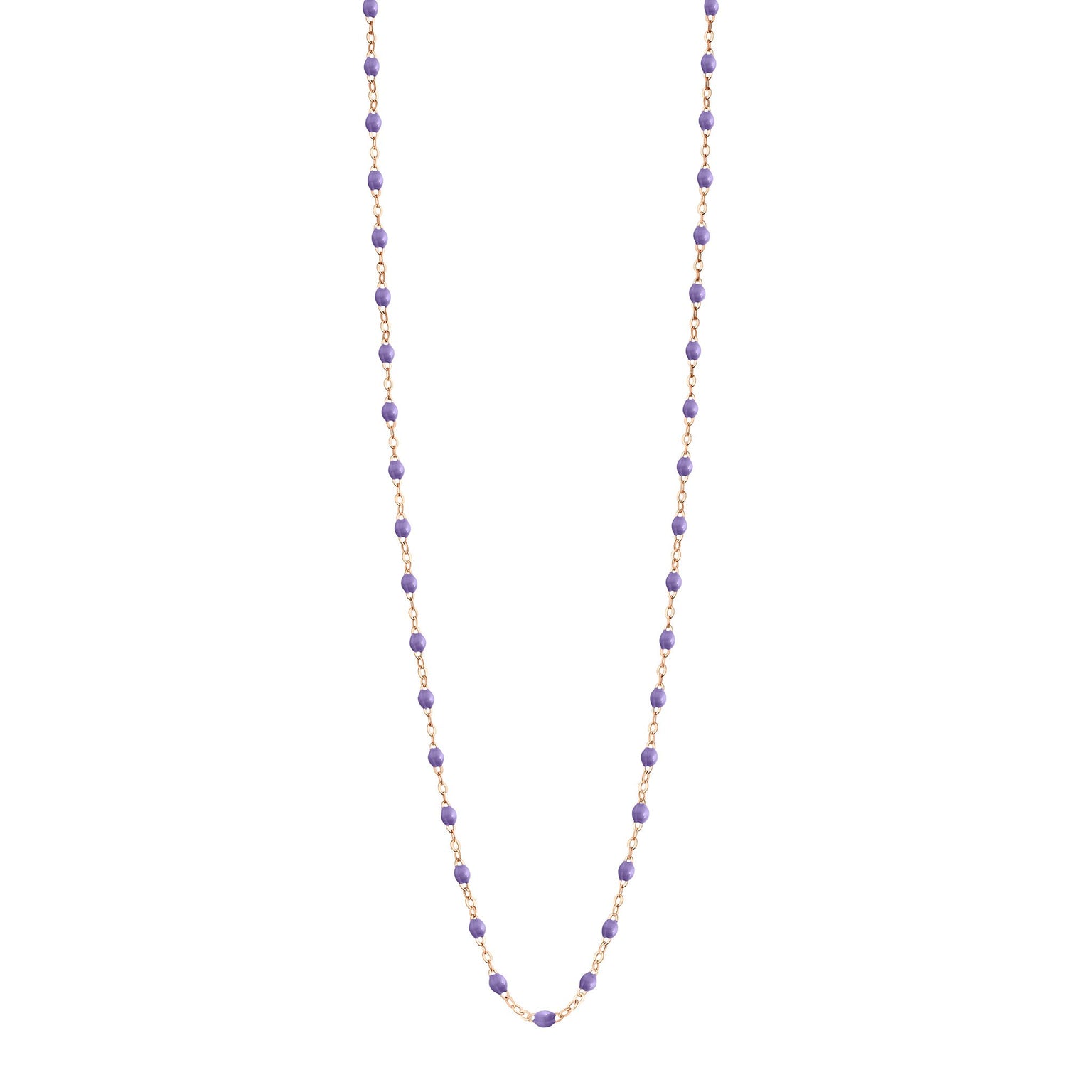 Gigi Clozeau - Sautoir mauve Classique Gigi, or rose, 86 cm