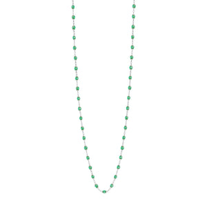 Gigi Clozeau - Sautoir menthe Classique Gigi, or blanc, 60 cm
