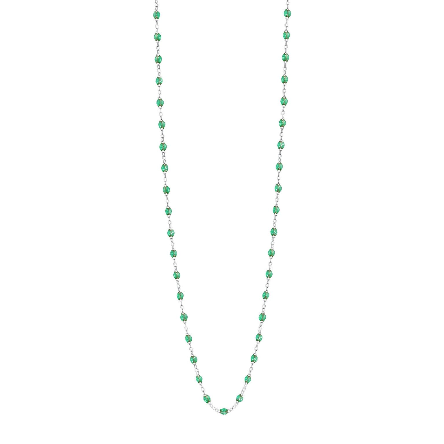 Gigi Clozeau - Sautoir menthe Classique Gigi, or blanc, 60 cm