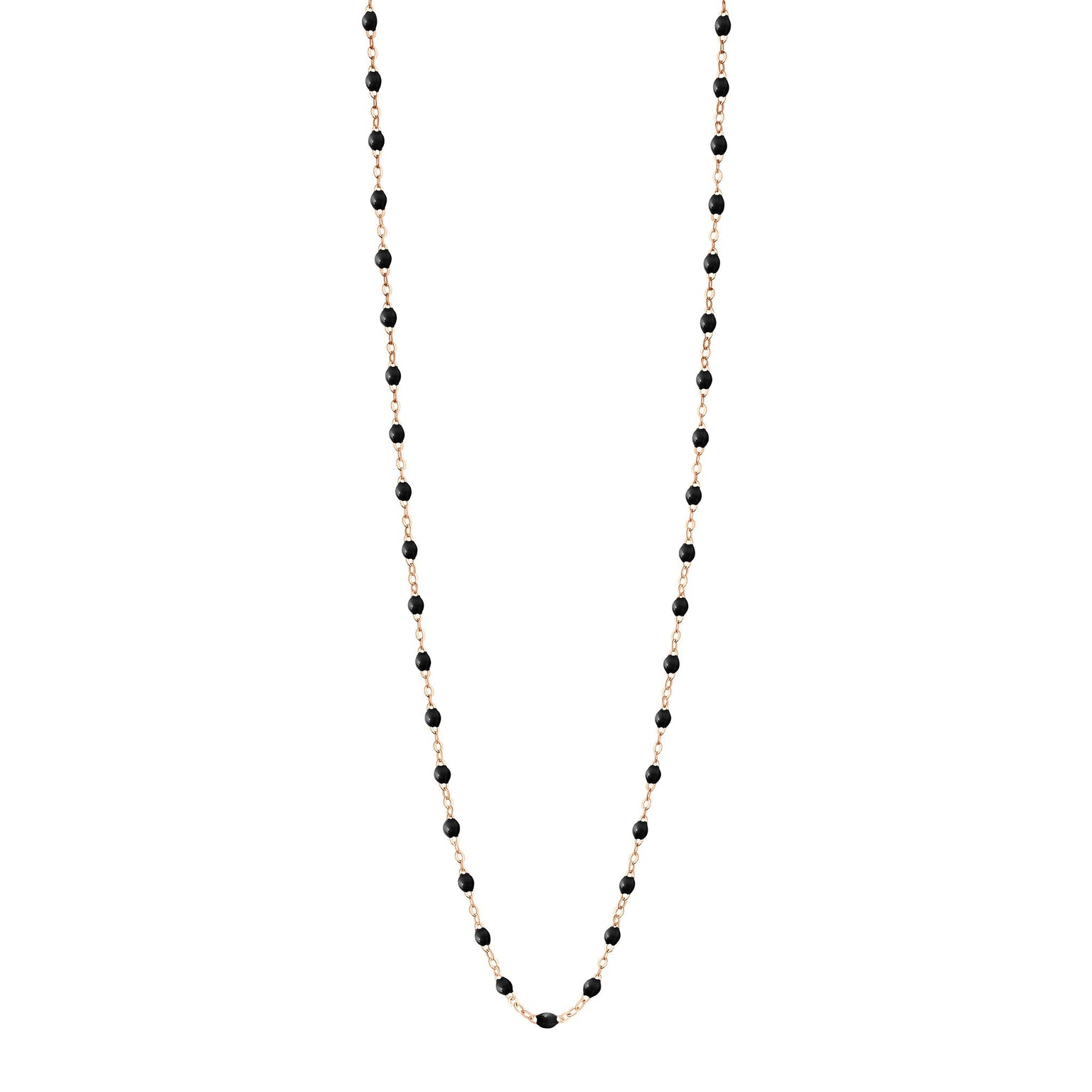 Gigi Clozeau - Sautoir noir Classique Gigi, or rose, 60 cm