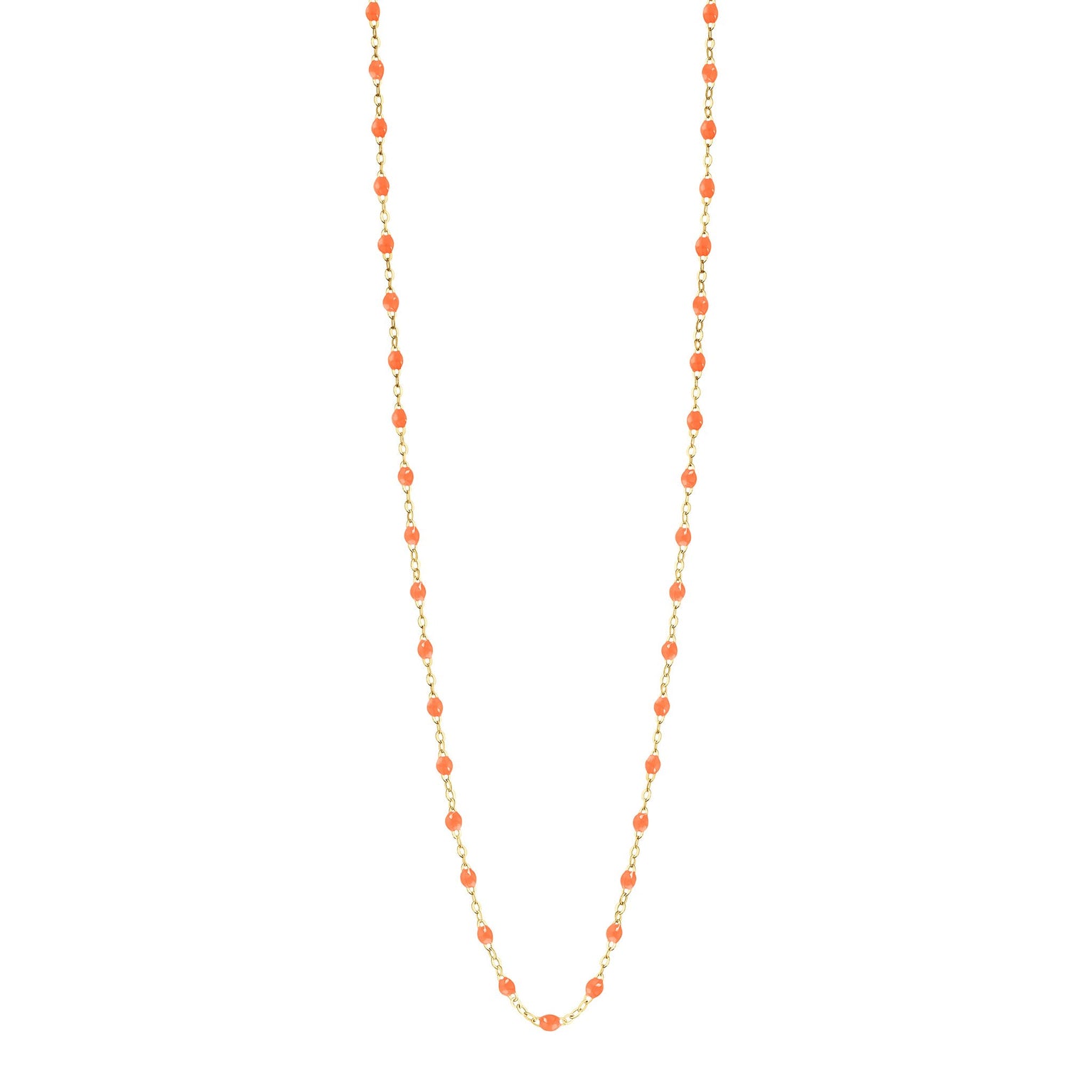 Gigi Clozeau - Sautoir orange fluo Classique Gigi, or jaune, 60 cm