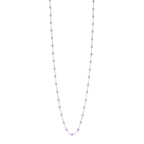 Gigi Clozeau - Sautoir parme Classique Gigi, or blanc, 60 cm