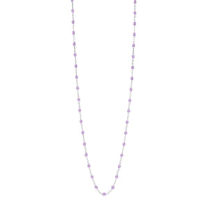 Gigi Clozeau - Sautoir parme Classique Gigi, or blanc, 60 cm