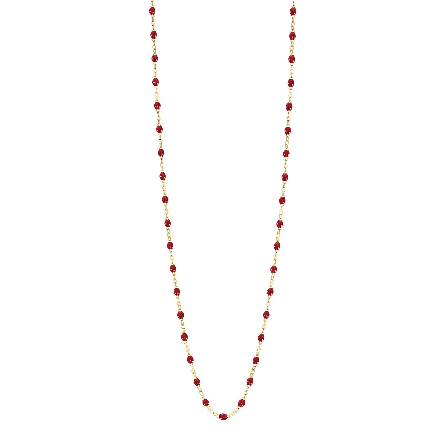 Gigi Clozeau - Sautoir rouge Classique Gigi, or jaune, 60 cm