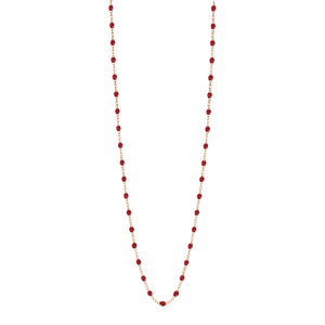 Gigi Clozeau - Sautoir rouge Classique Gigi, or rose, 86 cm