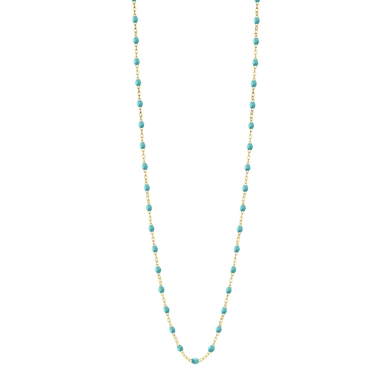 Gigi Clozeau - Sautoir turquoise vert Classique Gigi, or jaune, 60 cm
