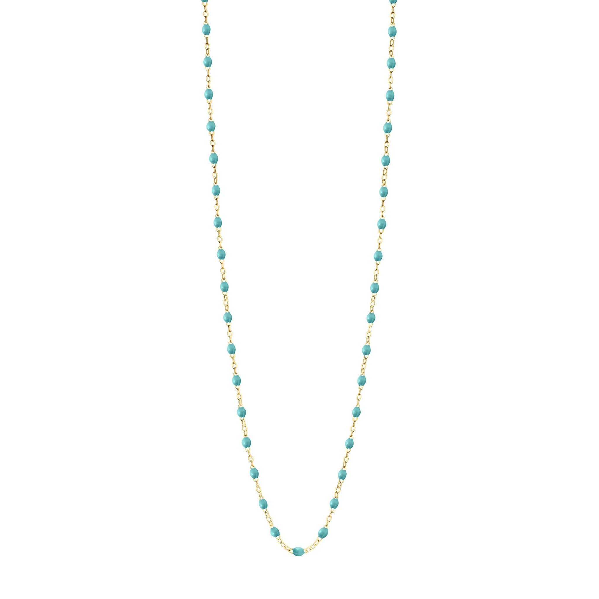 Gigi Clozeau - Sautoir turquoise vert Classique Gigi, or jaune, 86 cm