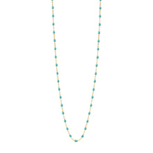 Gigi Clozeau - Sautoir turquoise vert Classique Gigi, or jaune, 86 cm