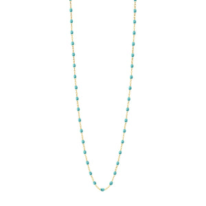 Gigi Clozeau - Sautoir turquoise vert Classique Gigi, or jaune, 86 cm