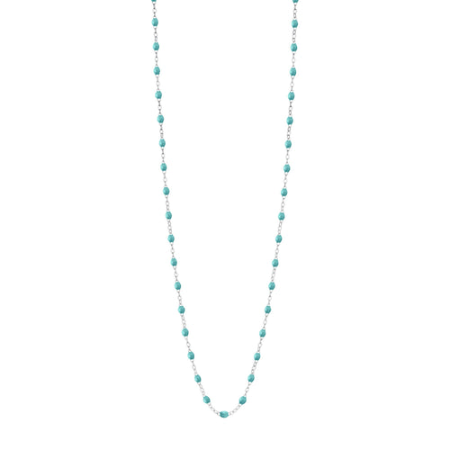 Gigi Clozeau - Sautoir turquoise vertClassique Gigi, or blanc, 60 cm