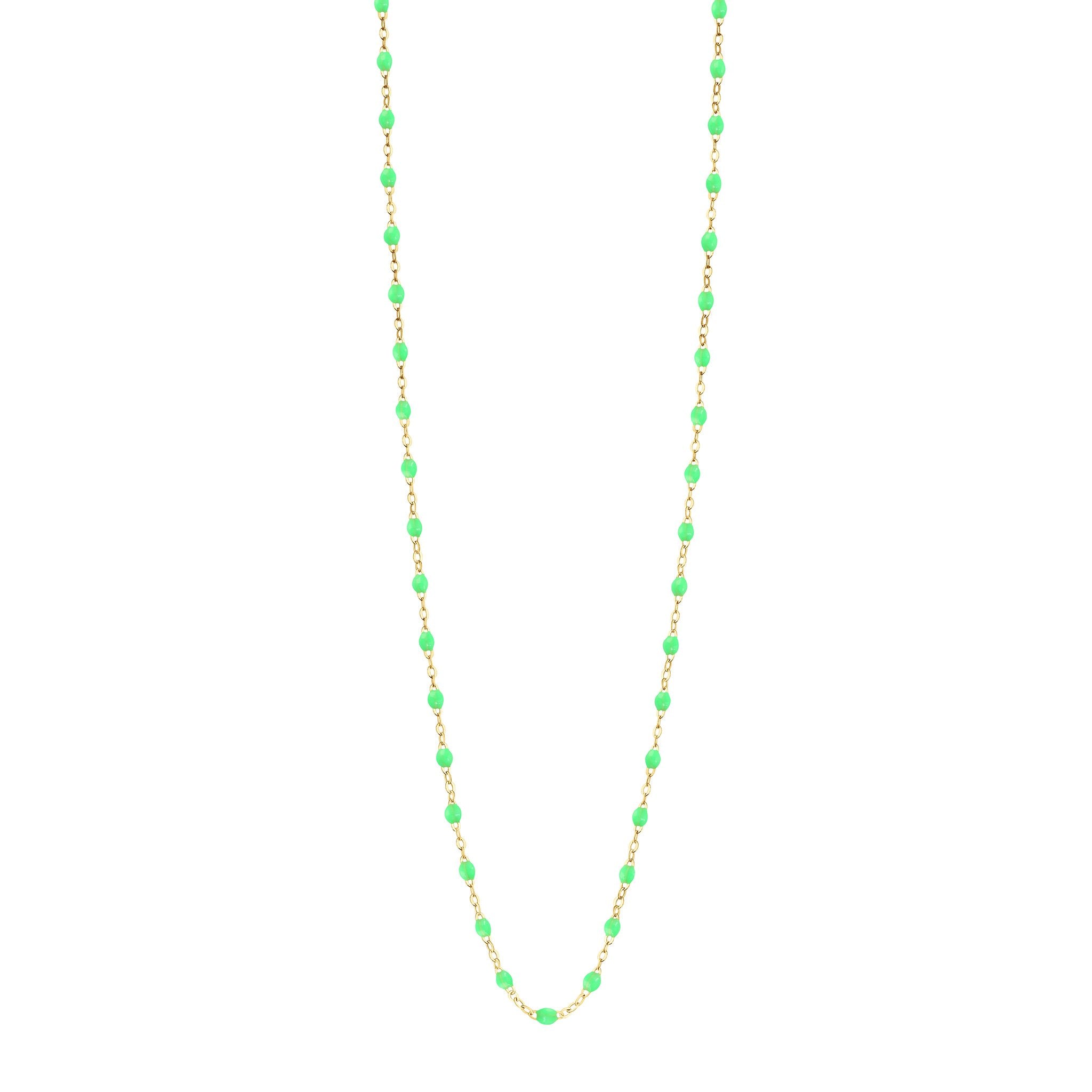 Gigi Clozeau - Sautoir vert fluo Classique Gigi, or jaune, 60 cm