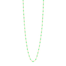 Gigi Clozeau - Sautoir vert fluo Classique Gigi, or jaune, 60 cm