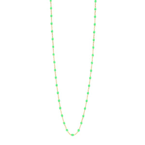 Gigi Clozeau - Sautoir vert fluo Classique Gigi, or jaune, 60 cm