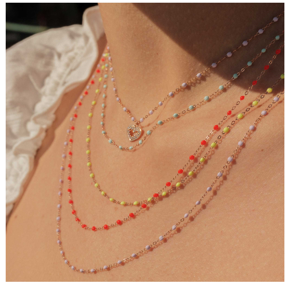 Gigi Clozeau - Collier parme Classique Gigi, or jaune, 42 cm