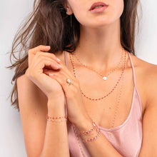 Gigi Clozeau - Collier coquelicot Classique Gigi, or rose, 50 cm
